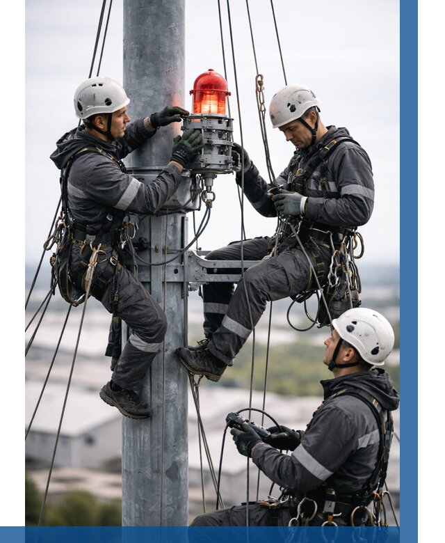 Монтаж заградительных огней в Стрежевом от 8666 р. | ВЫСОТНИК-Стж