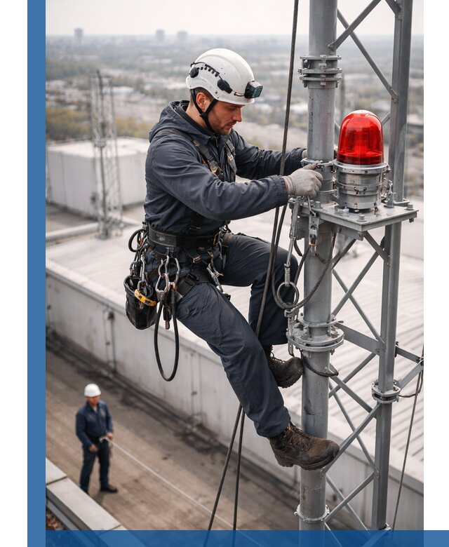 Монтаж заградительных огней и обслуживание объектов в Стрежевом