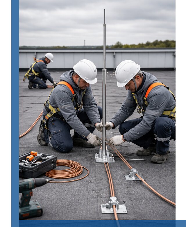 Монтаж молниезащиты на кровле в Стрежевом под ключ с гарантией