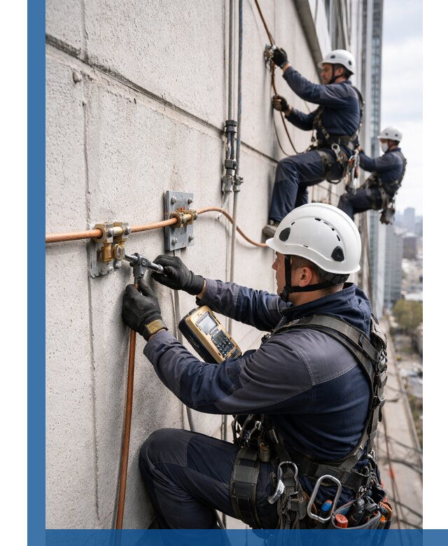 Монтаж системы заземления здания и молниезащиты в Стрежевом