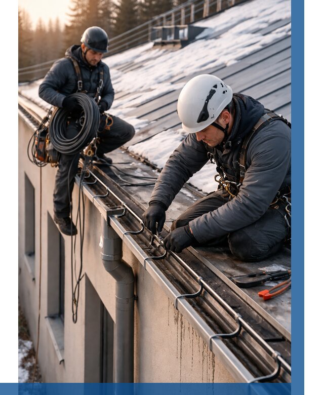 Монтаж греющего кабеля на кровле в Стрежевом от 459 р. | ВЫСОТНИК-Стж