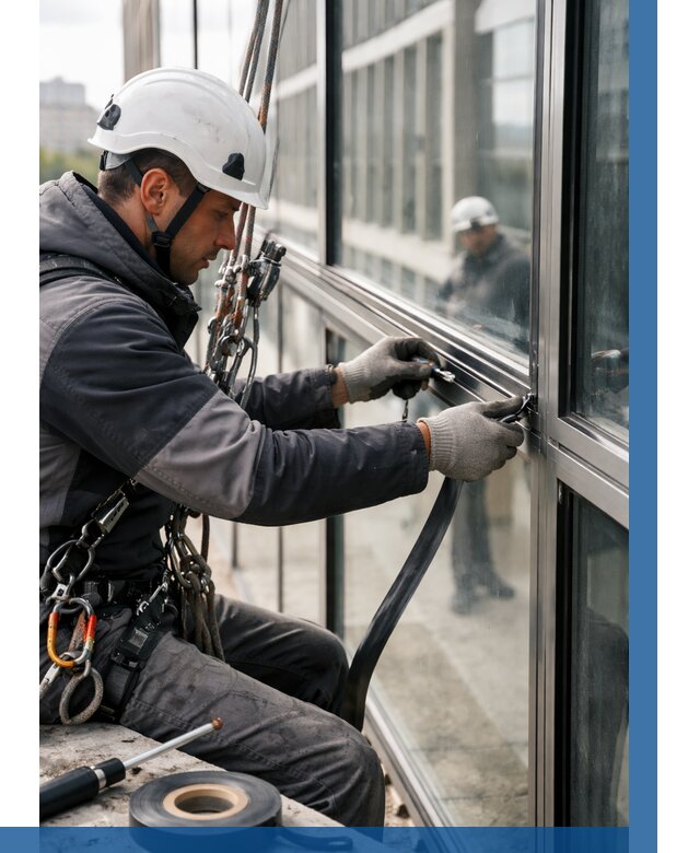 Ремонт витражных конструкций в Стрежевом от 3568 р. | ВЫСОТНИК-Стж