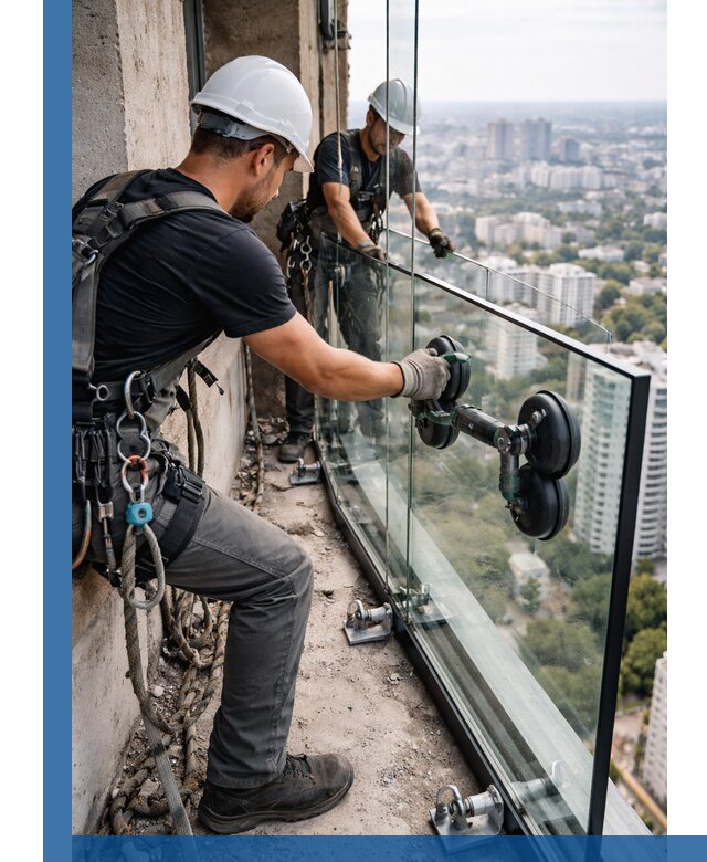 Монтаж стеклянных ограждений под ключ с гарантией в Стрежевом