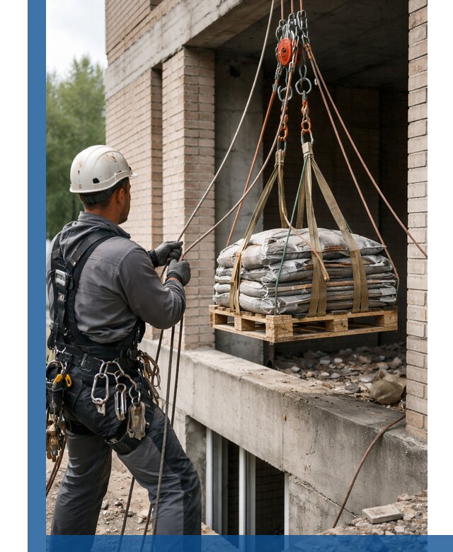 Подъем материалов на этаж веревками в Стрежевом оперативно