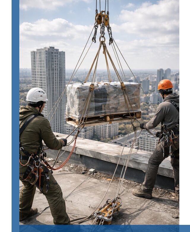 Подъем и монтаж крупногабаритных грузов на крышу в Стрежевом
