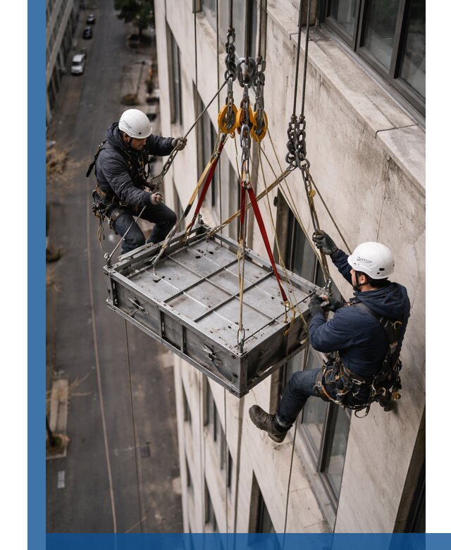 Спуск и подъем грузов по фасаду в Стрежевом для зданий
