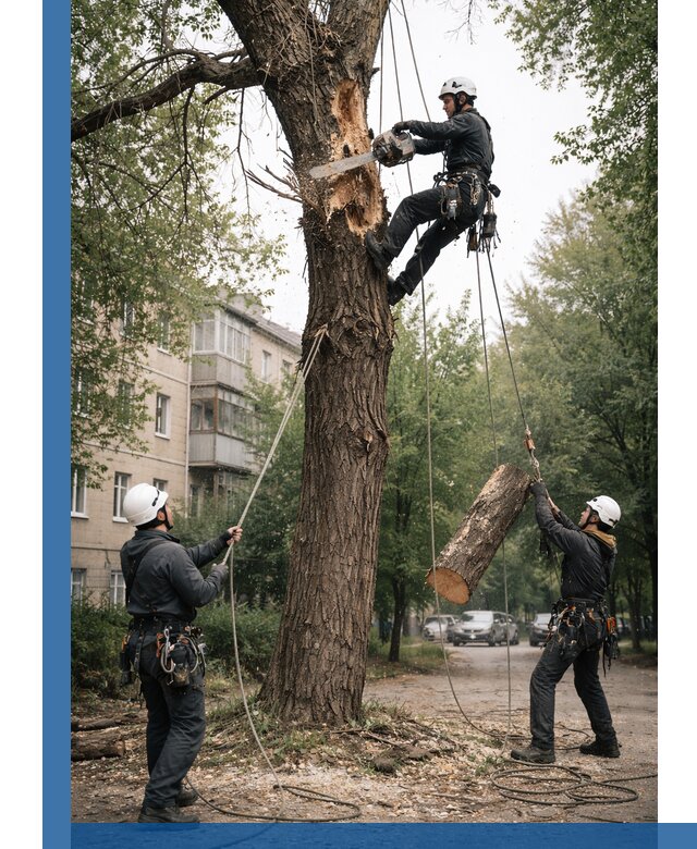Срочное удаление аварийных деревьев в Стрежевом с гарантией безопасности