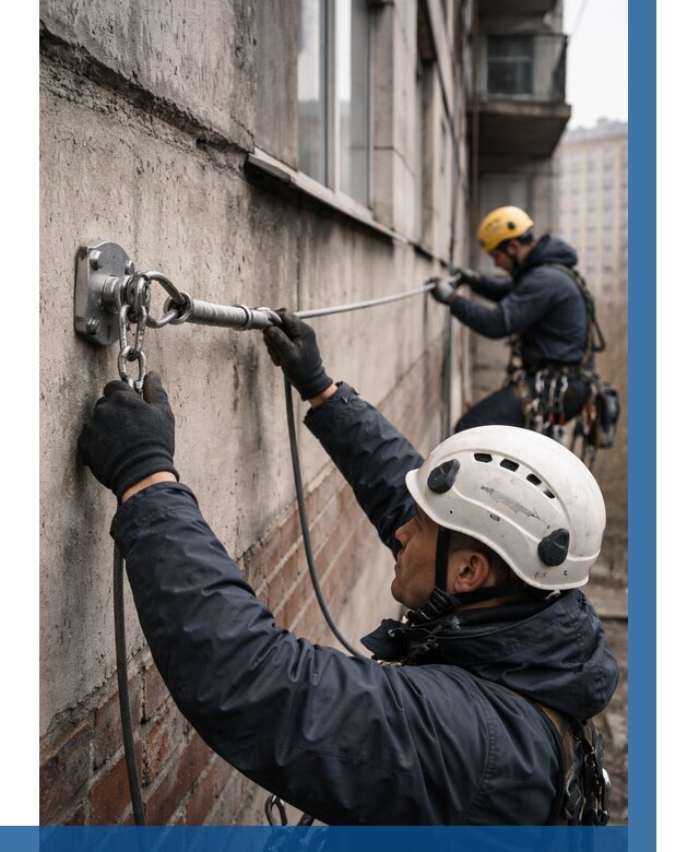 Монтаж анкерных линий в Стрежевом от 3059 р. | ВЫСОТНИК-Стж