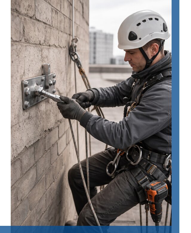 Установка анкерных точек в Стрежевом от 3568 р. | ВЫСОТНИК-Стж