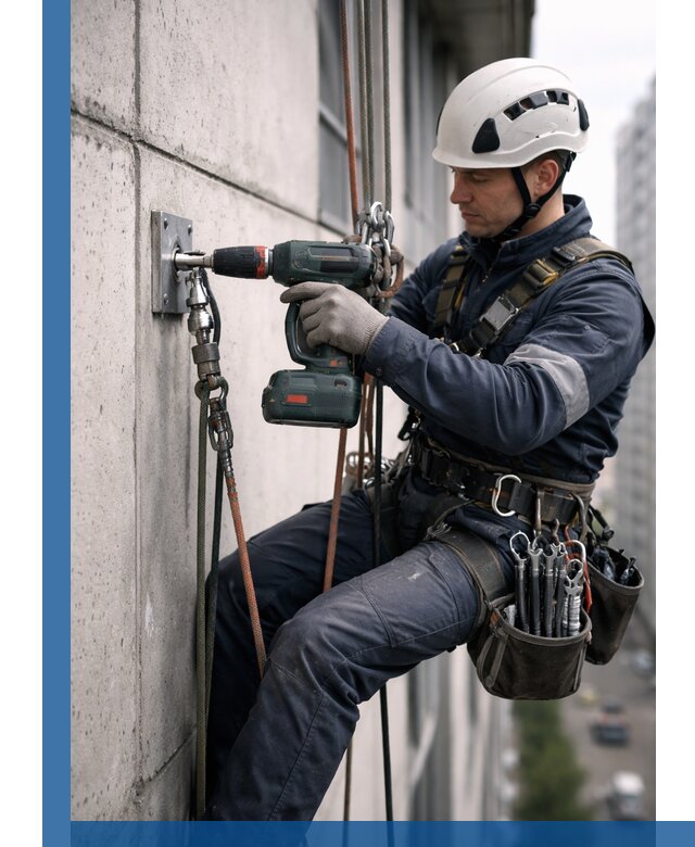 Установка анкерных точек для высотных работ в Стрежевом