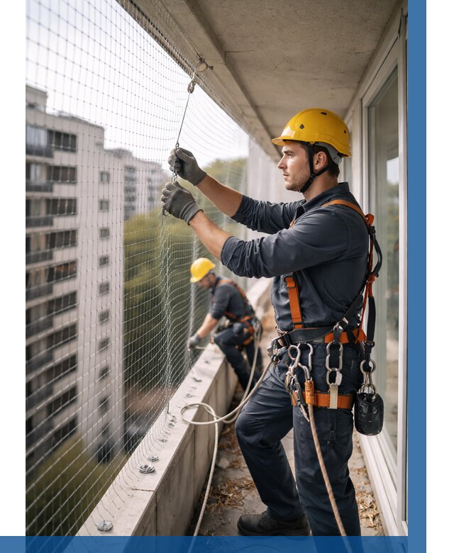 Монтаж сетки от птиц в Стрежевом от 4588 р. | ВЫСОТНИК-Стж